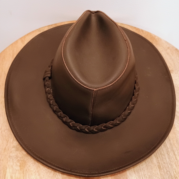 Vintage Wilsons Leather Men's Cowboy Hat with Braided Band - Dark Brown - Medium - Picture 3 of 9